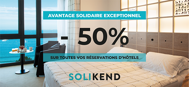Un avantage solidaire exceptionnel de 50% sur toutes vos réservations d’hôtels - Solikend