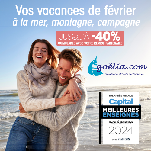 Jusqu’à -40% cumulable avec votre remise pour vos vacances de février à la mer, montagne ou campagne – Goélia